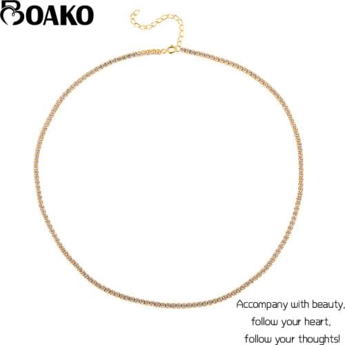 BOAKO Zircon Clavicle Chain 925 Sterling Silver Necklace For Women 2020 Fine Jewelry Choker Necklace Collares Bijoux For Girls