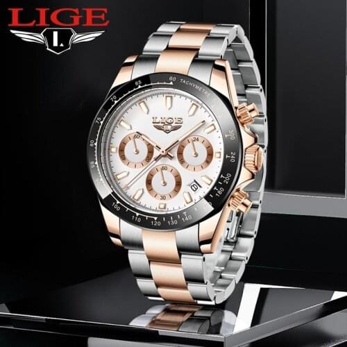 LIGE Watch Men Business Quartz Clock Fashion Men Watches Top Brand Luxury Man Military Waterproof Chronograph Relogio Masculino