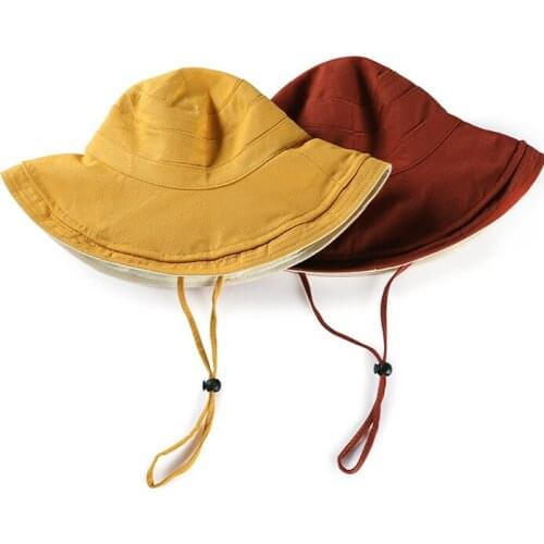 Dropshipping Kids Childs Summer Cotton Sun Cap And Hats 2019 Casual Solid Color Beach Outdoor Baby bucket cap For Girls Boys