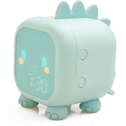 Kids Alarm Clock with Night Light Snooze Nap Timer Temperature Children Sleep Trainer Alarm Clock Cute Dinosaur Shape Hot