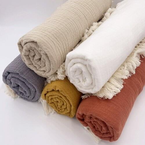 100x120cm Cotton Gauze Blanket with Tassel Kids Blanket Muslin 100% Cotton Receiving Blanket Infant Sleeping Quilt Bed Cover