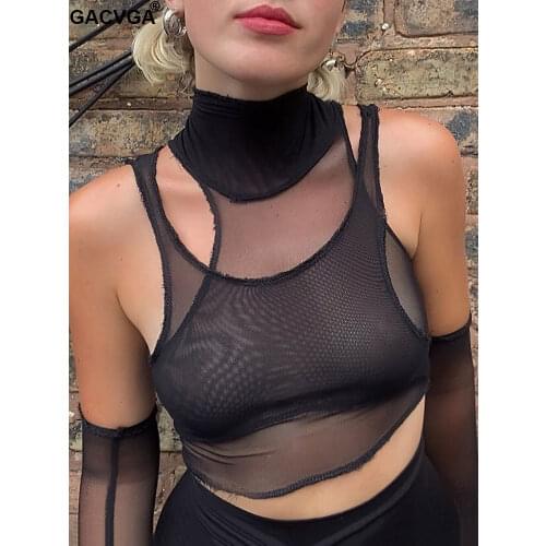 Женские прозрачные майки GACVGA China At AliExpress