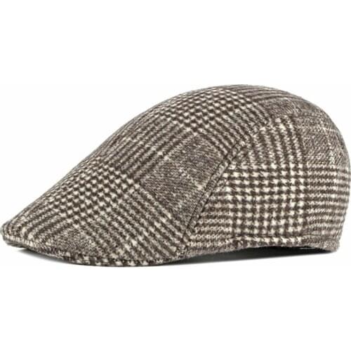 HT2784 Beret Cap Autumn Winter Hat Caps for Men Vintage Plaid Ivy Newsboy Flat Cap Male Retro Men Berets Artist Painter Hat Cap