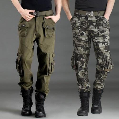 Outdoor Camouflage Army Trousers Tactical Military Climbing Hunting Trekking Pockets Casual Loose Straight Pants Mens Overalls