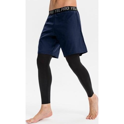 Compression Men Pants and Shorts Quick Dry Double-Layered Sweatpants Stretch Training Jogging Sport Pants Fitness Run Sportswear