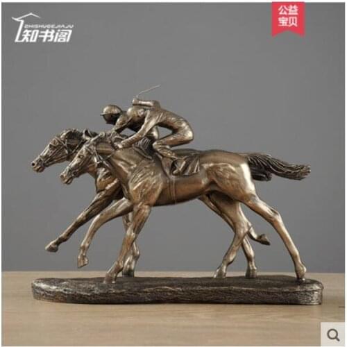 Horse racing wine cabinet furnishings Riding Horse Sculpture ecoration living room wine cabinet character moving gifts