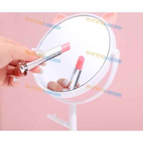 Cat ear desktop single-sided makeup mirror dressing table HD rotating princess mirror