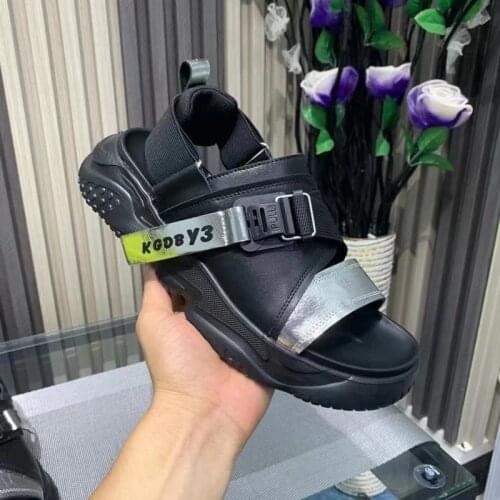 European and American fashion leisure men leather sandals beach shoes KGDB Y3 mens shoes summer men cool slippers with soft sol