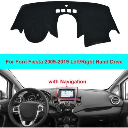 Car Inner Dashboard Cover Dash Mat Carpet Sun Shade Cape For Ford Fiesta 2009 - 2012 2013 2014 2015 2016 2017 2018 2019 With NAV