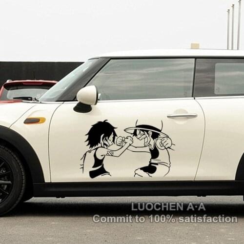 ONE PIECE Pirate Luffy Portgas D Ace Car Stickers Cartoon Funny Creative Decals For Doors Auto Tuning Styling Vinyls D21