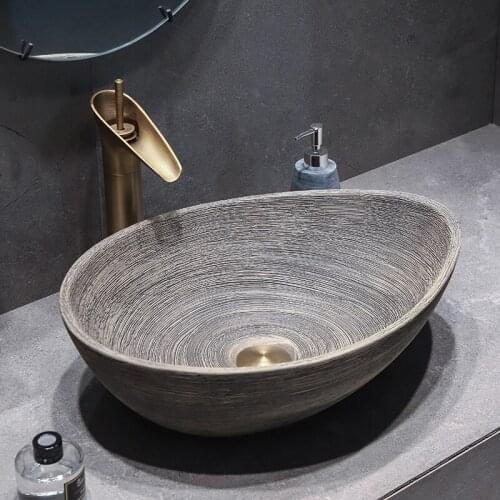 Table Basin Washbasin Single Basin Ceramic Art Retro Wash Basin Home Bathroom Wash Basin Basin
