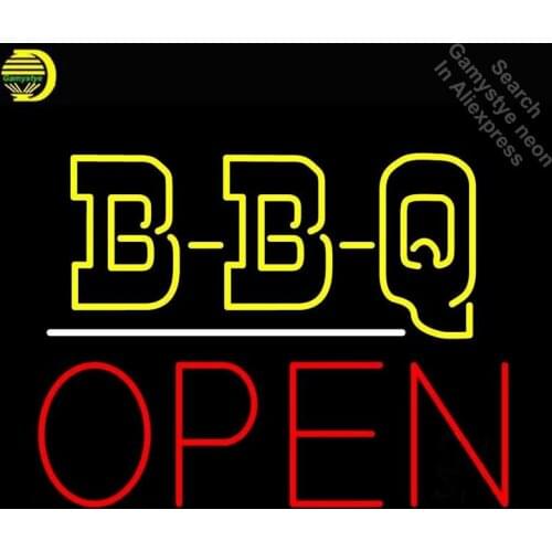 Neon Signs for BBQ Barbecue OPEN Neon Light Sign Handcrafted arcade Neon Bulb Lamps Commercial Decorate Home Room dropshipping