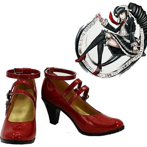 Game Danganronpa Celestia Ludenberg Cosplay Shoes Boots Red High Heel Custom Made Custom Made Halloween Carnival European Size