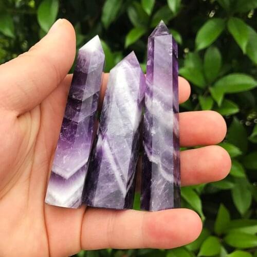 Wholesale 1PC 35g / 85mm Natural Fantasy Amethyst Crystal Bar Energy Quartz Crystal Point Healing Stone