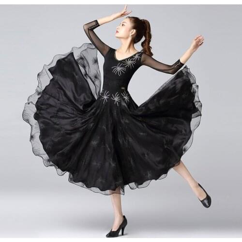 New Ballroom Dance Competition Dress For Women Long Sleeve Practice Dress Waltz Chacha Samba Tango Modern Dance Dress DN7582