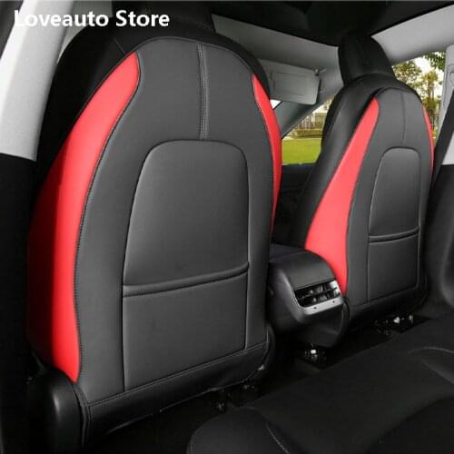 Car All Inclusive Rear Seat Anti-Kick Pad Rear Backrest Seats Cover for Tesla Model 3 Y 2021 2020 2019 2018 2017 2016 Accessorie