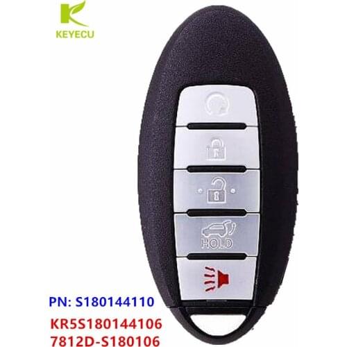 KEYECU Replacement Proximity Smart Remote Key 5 Button for Nissan Rogue 2017-2018 KR5S180144106,S180144110