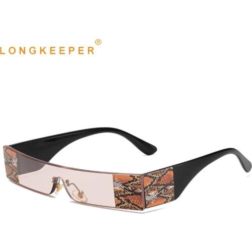 Fashion Rectangle Sunglasses Women 2020 Luxury Brand One Piece Glasses Men Vintage Small Square Sun Glasses Retro Punk Oculos