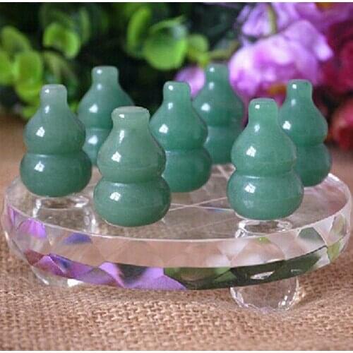 Transhipped exorcise evil spirits lucky mascot natural green aventurine jade gourd seven array decoration