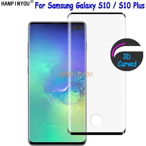 For Samsung Galaxy S10 / S10 Plus S10Plus 9H Ultra Thin 3D Curved Full Cover Front Tempered Glass Film Screen Protector Guard