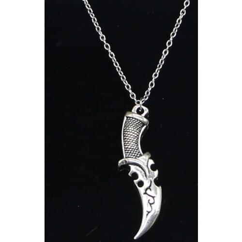 New Fashion Necklace 50x12mm dagger Pendants Short Long Women Men Colar Gift Jewelry Choker