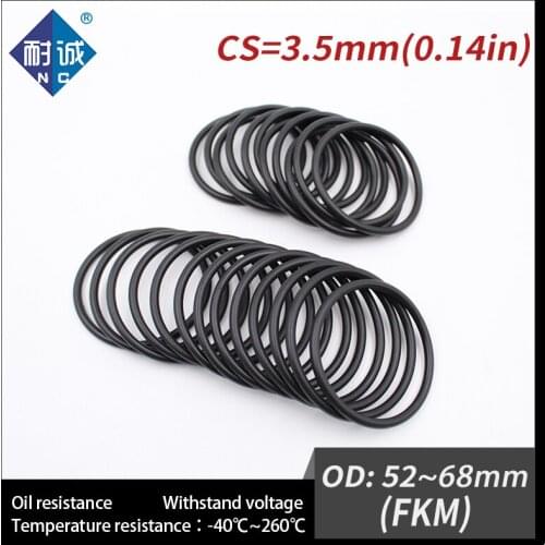 1PC/lot Rubber Ring Black FKM O ring Seals Thickness 3.5mm OD52/54/55/56/58/60/62/65/68mm Rubber O-Rings Fuel Washer