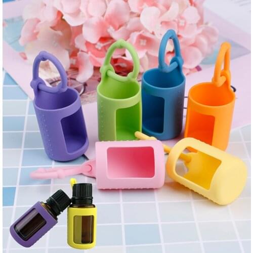 1PC 15ML Essential Oil Bottle Protector Small Fresh Silicone Essential Oil Storage Case Mini Bottle Anti-fall Box