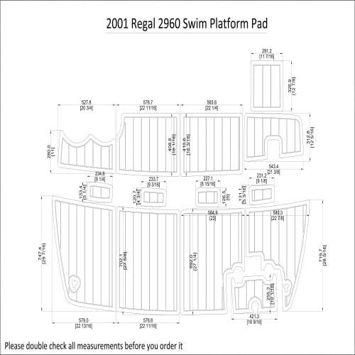 2001 Regal 2960 Swim Platform Pad Boat EVA Teak Decking 1/4" 6mm