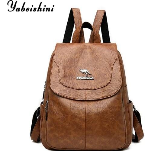 2020 shoulder bags backpack high quality leather school bag for women travel backpacks New vintage women backpack leisure ladies