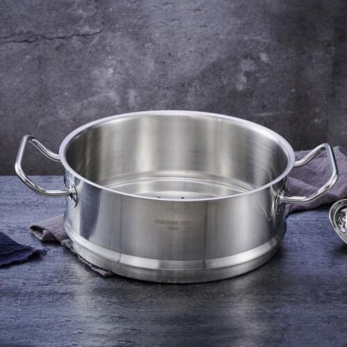 24cm 0.9kg High Quality Hot Sale 18/10 Stainless Steel Thickened Double Ear Steamer Steamer