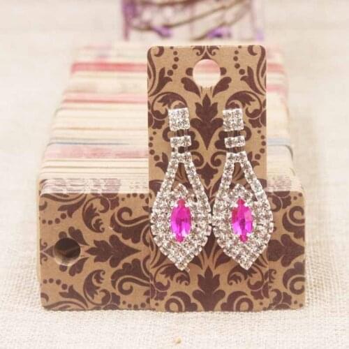 4*9CMnew arrival Dreamcatcher earring package tag white/kraft flower design earring tag DIy Thank you /marbel earring tag 100pc