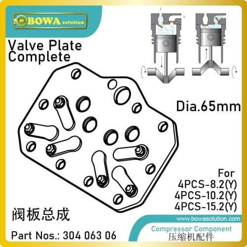 65mm valve plate complete is designed for 12m3/h cylinder of recipricating compressors, matching 4PCS-12.2(Y) and other models