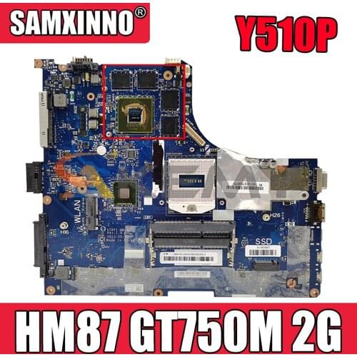 Akemy VIQY1 NM-A032 Is Suitable For Lenovo Y510P Laptop Motherboard PGA947 HM87 GT750M 2G DDR3 100% Test Work Free Shipping