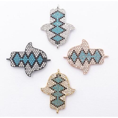 Palm jewelry bracelet accessories Diy ladies bracelet necklace making connector zirconia flower charm accessories