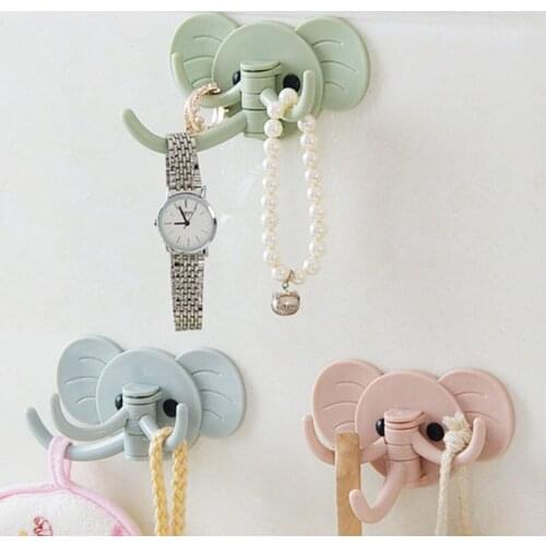 Household Cartoon Animal Decorative Hooks Wall Mounted Adhesive Coat Hanger Hat Rack Sundries Organizer Accessories