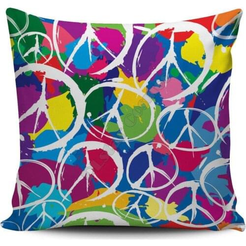 Graffiti Peace 3D printed Pillow Case Polyester Decorative Pillowcases Throw Pillow Cover Double-sided printed
