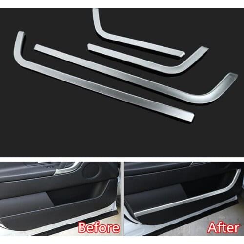 YAQUICKA 4Pcs/set Car Interior Door Decoration Strips Trim Sticker Styling For Land Rover Discovery Sport 2015 2016 2017
