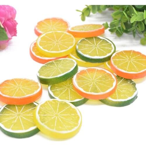 1/10pcs 4/8cm Artificial Fruit Simulation Lemon Slices Christmas Fruit Ornament Kitchen Wedding Fake Lemon Decoration Supplies