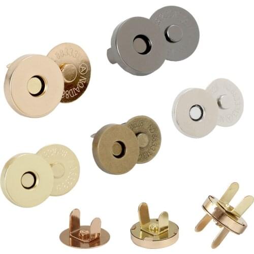 5 colors Magnetic Snap Fasteners Clasps simple installation Buttons Handbag Purse Wallet Craft Bags Parts Accessories 14/18mm
