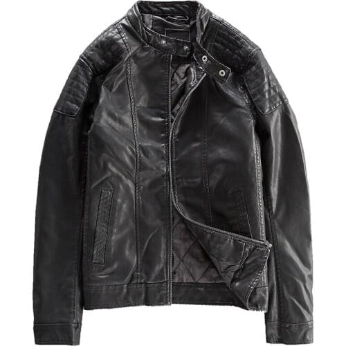 Vintage Style Mens Faux Leather Jackets European and American Style Autumn Winter Biker Leather Coats for Men Overcoats A257