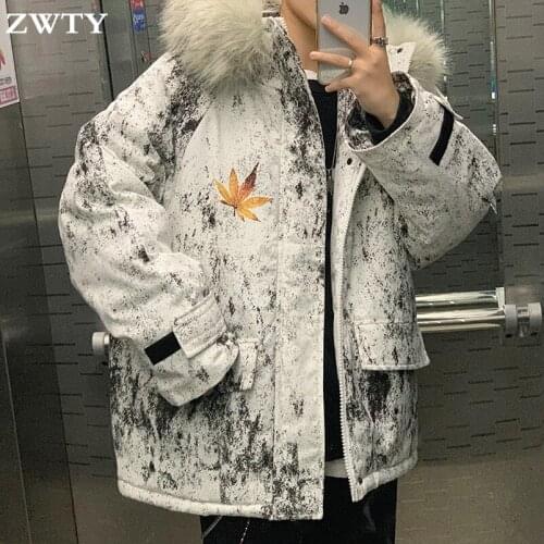 ZWTY Hot Selling Men Black Japanese Streetwear Parkas 2021 Mens Korean Fashions Hooded Jackets Coats Male Oversized Winter Jacke