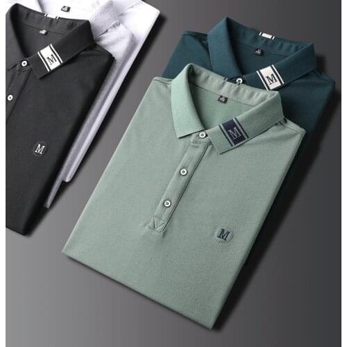 JSBDHigh-end business gentleman mens T bead cotton honeycomb breathable fabric summer short sleeve POLO shirt mens lapel T shi