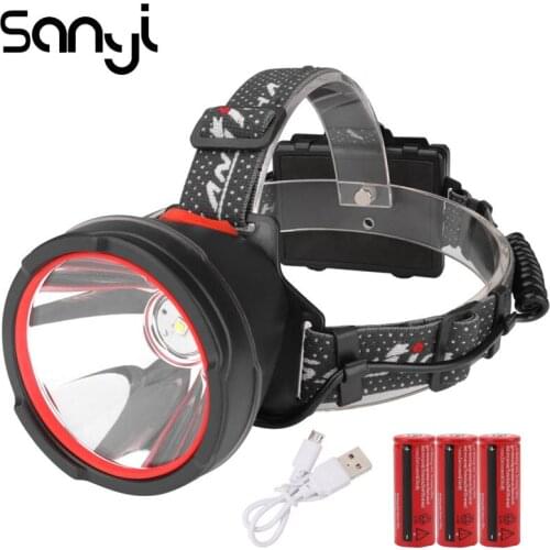 SANYI LED Headlamp for Charging your phone Super Bright Flashlight Head Lighting USB Rechargeable 3*18650 Battery Headlight