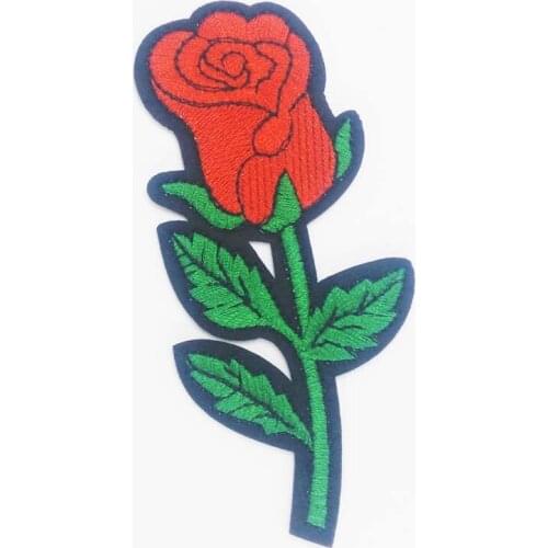 Novelty Punk Rose Iron On Patch Clothes Patch For Clothing Girl Boy Embroidered Patch