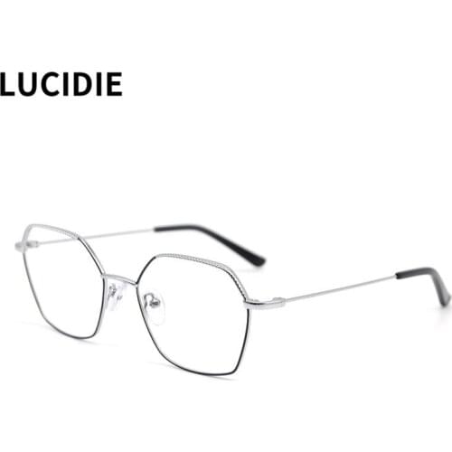 LUCIDIE 2021 Polygon Eyeglasses Frame Women Clear Lens Glasses Fashion Female High Quality Eyewear Oversized Square Spectacles