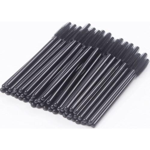 200 disposable silicone mascara brush stick applicator eyebrow brush makeup tool set (tower type-black. pink)