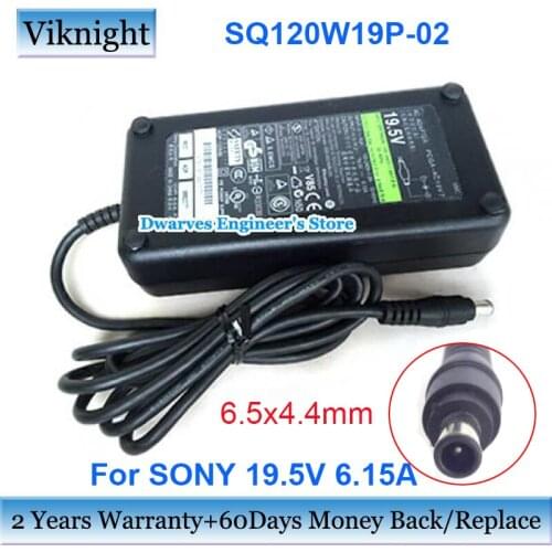 Genuine 19.5V 6.15A SQ120W19P-02 AC Adaptor For SONY VAIO PCG-8N2M PCG-8Q8L VGN-A290 VGN-A290F VGN-A295 PCGA-AC19V5 PCGA-AC19V7