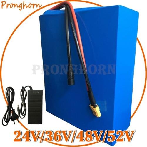 Original 24V 36V 48V 52V 20Ah 25Ah 30Ah 35Ah 40Ah Ebike Battery for 500W 1000W 2000W Powerful Electric Bicycle Battery +5A Charg