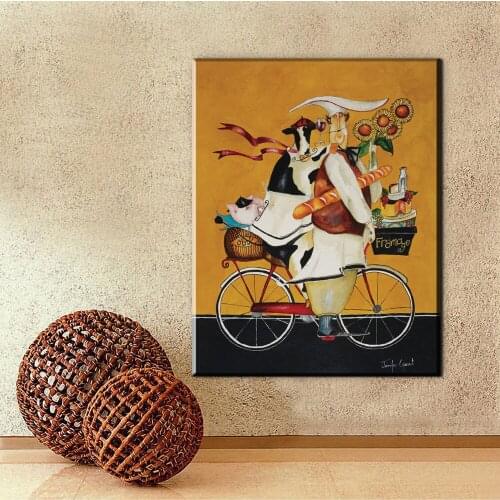 XX3084 famous Cow Chef series Art Print by Jennifer Garant Wall poster painting print on canvas for home decoration unframed