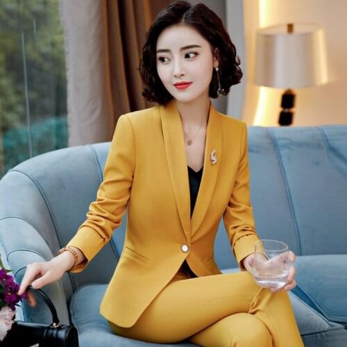 Casual suit womens suit fashion simple temperament OL professional wear autumn and winter office ladies work clothes two-piece